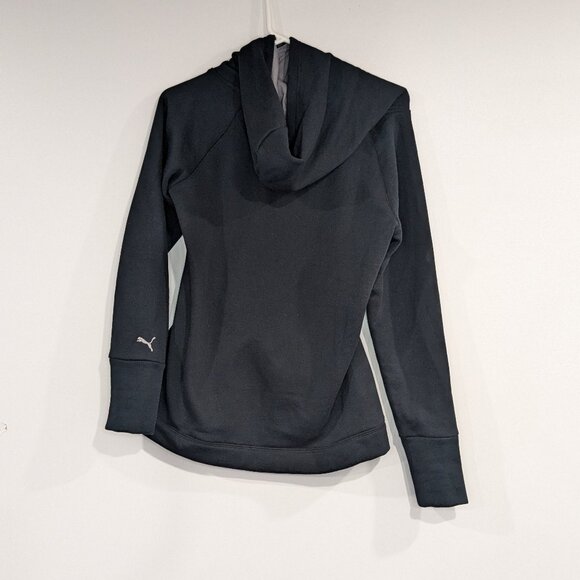 *3/$10* Puma Hooded Sweatshirt Hoodie Black Grey Size Small - Picture 2 of 4